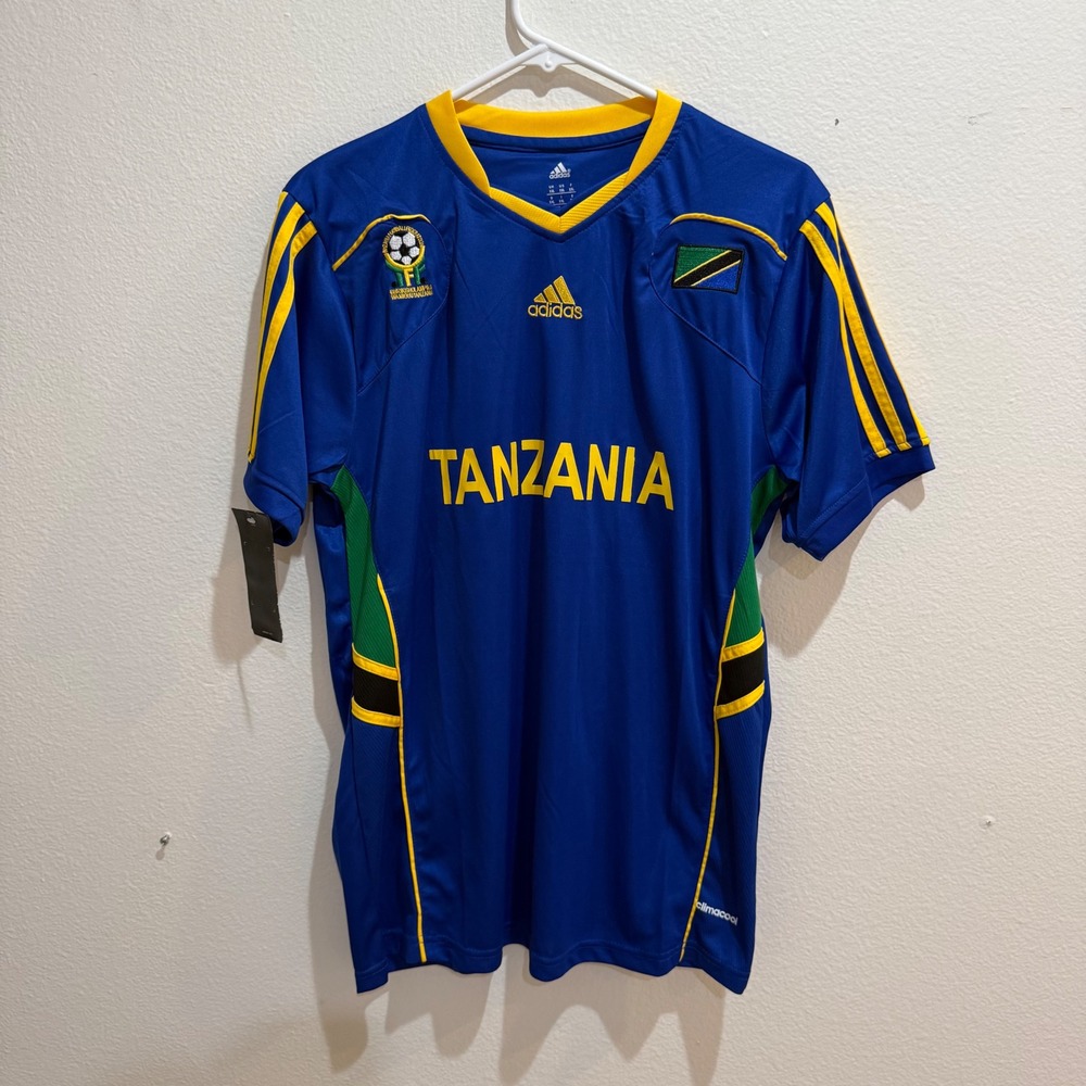 Adidas Tanzania National Team Soccer Jersey Blue Yellow XXL Climacool New
